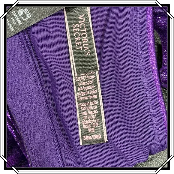 VICTORIA'S SECRET Maximum Support Metallic Purple Sports Bra - 36B / NWT
